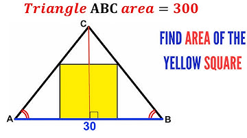 Can you find area of the Yellow Square? | (inscribed in a Triangle) | #math #maths | #geometry
