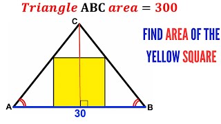 Can you find area of the Yellow Square? | (inscribed in a Triangle) | #math #maths | #geometry