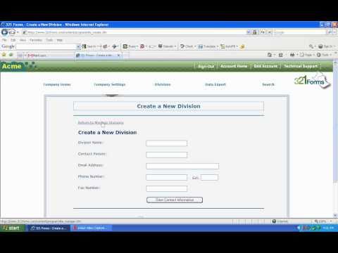 321Forms HR Admin Tutorial - How to Create a New Division