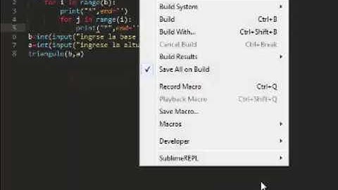 Dibujar un triangulo con base a la derecha y altura a la izquierda con asteriscos | PYTHON