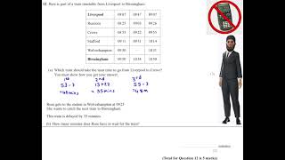 2025 June F P1 Q12) Travel Timetables