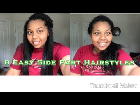 8 Hairstyles For A Side Part Sew In With And Without Heat Youtube