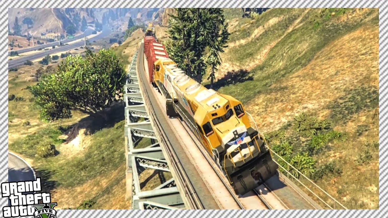 GTA 5 Real Life Mod #9 - DRIVING TRAIN & EPIC TRAIN DERAILMENT CRASH ...