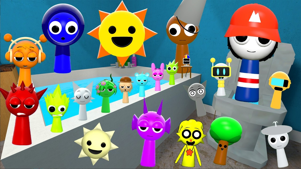 I FOUND ALL MR SUN TREE FUN COMPUTER EVOLUTION SPRUNKI FAMILY in TOILET Garry's Mod