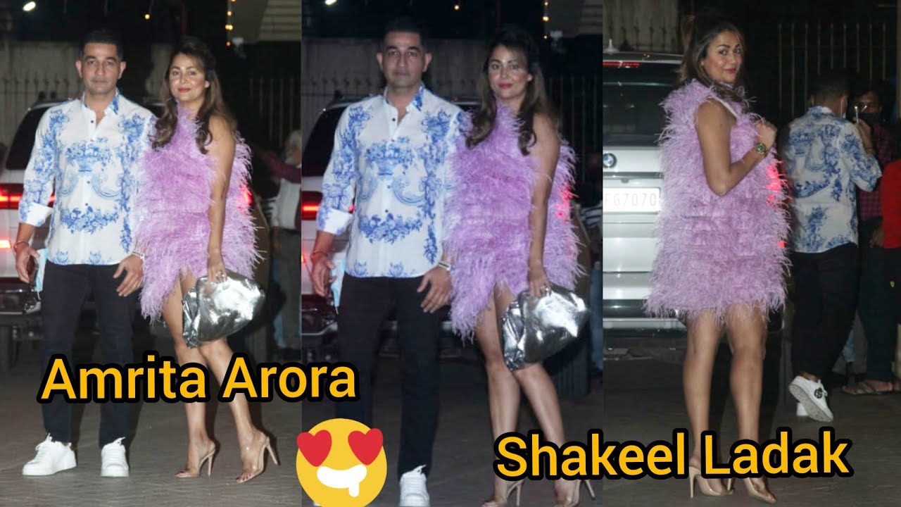 Amrita Arora with Shakeel Ladak For Christmas Party at Karishma Kapoor House in Bandra