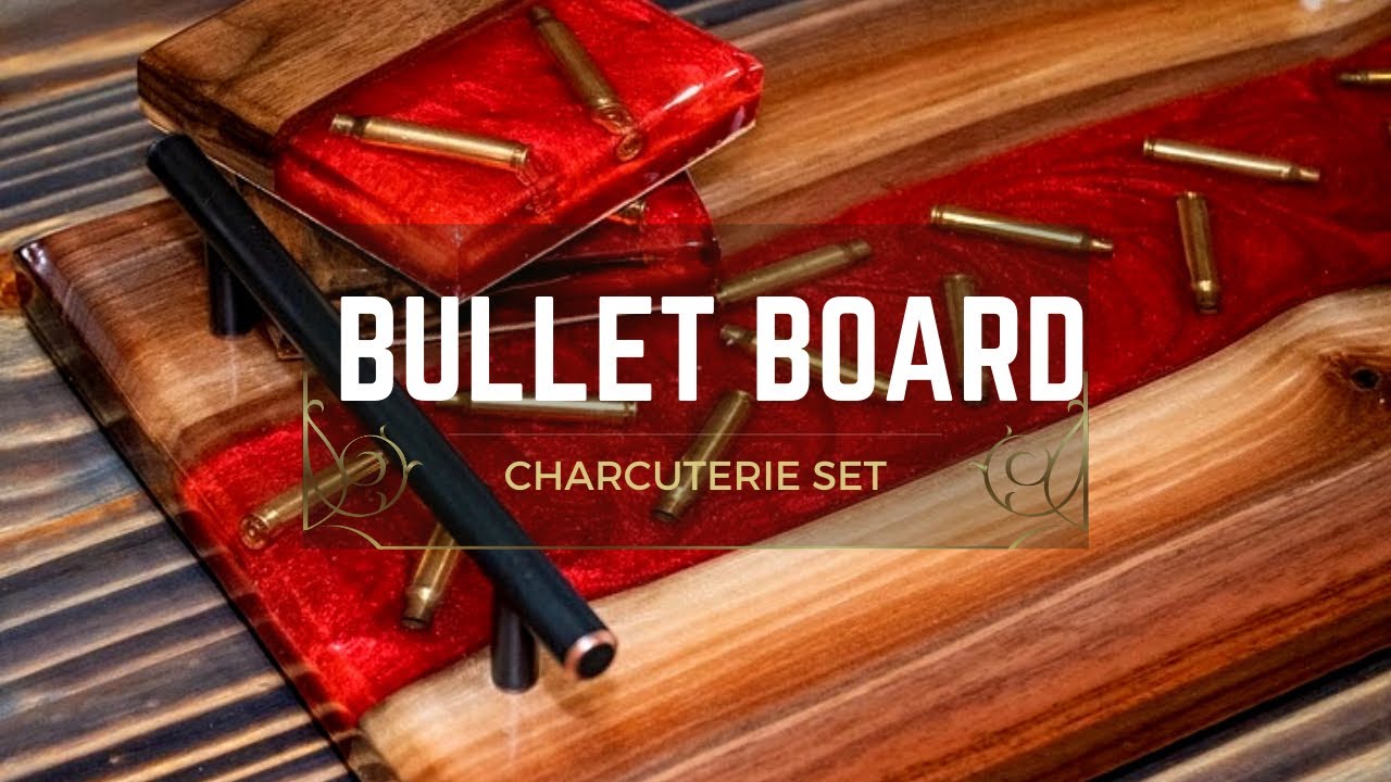 DIY Epoxy Charcuterie Board & Coasters with Real Bullet Casings Unique