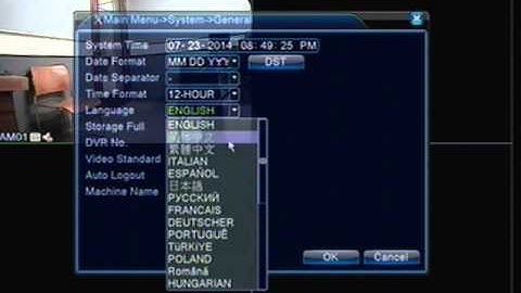 2MT 6000 Series DVR - General Settings: Changing date, time, and video format