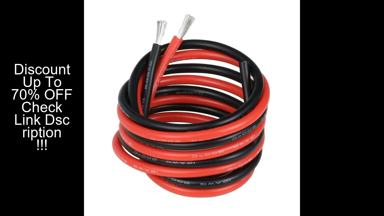 5m/10m/20m Black and Red Silicone Electric Wire 10 11 12 13 14 16 18 20 22 24 26 28 30 AWG Flexible