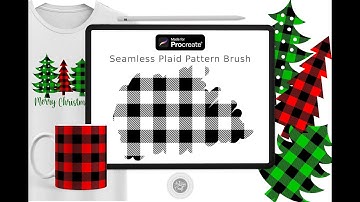 Plaid procreate brush with seamless pattern
