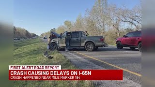 Crash causing delays on I-65 North