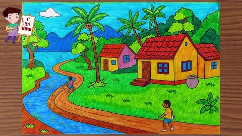 Vẽ ngôi nhà | Cách vẽ ngôi nhà | Ngôi nhà trong tranh | Cách vẽ tranh về ngôi nhà | Vẽ phong cảnh P2