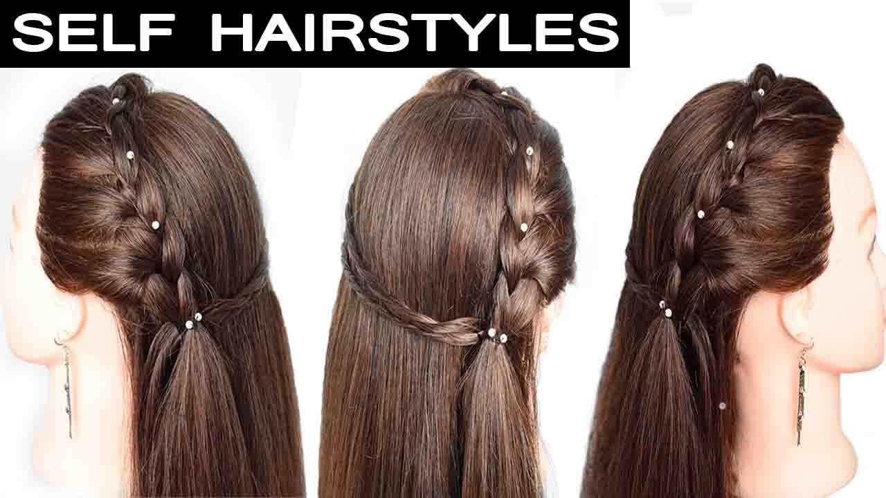 Self Hairstyles for Girls  Hairstyle for Own Hair  Easy Hairstyles  Self  Hairstyle Tutorial   YouTube