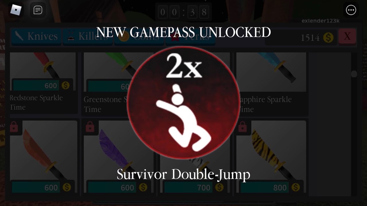 Roblox // Survive the killer double jump gamepass is OP 