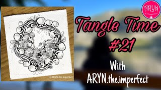 Tangle time #21 | Draw with Aryn | Mooka | Printemps | Pokeleaf | Msst | Flux | Zentangle Inspired