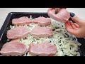 Das Fleisch auf die Zwiebel legen um zu bekommen, leckeres Abendessen in 10 Minuten #540