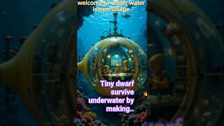 Underwater lemon village of tiny dwarfs