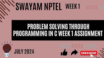 SWAYAM NPTEL Problem Solving Through Programming in C #nptelindia #swayamsolutions #nptelquiz #nptel