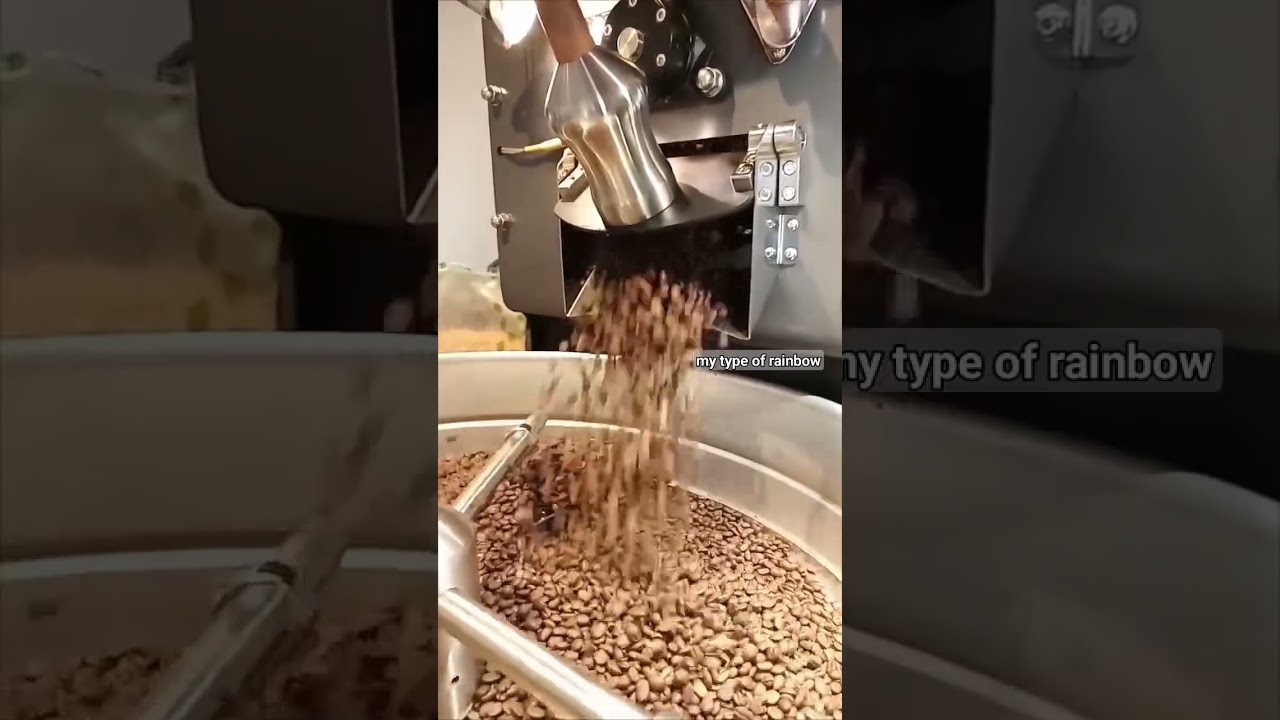 Rainbow coffee roasting. 