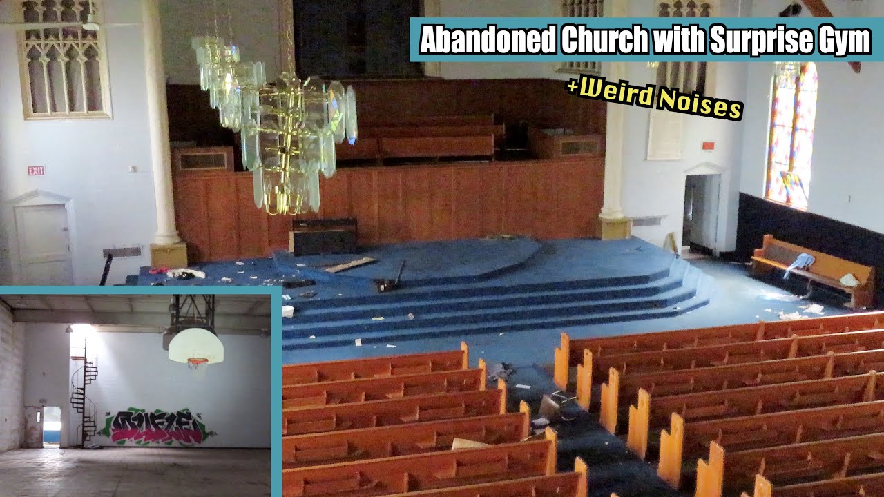 Исследование заброшенной церкви с нетронутым святилищем, неожиданным спортивным залом и странными...