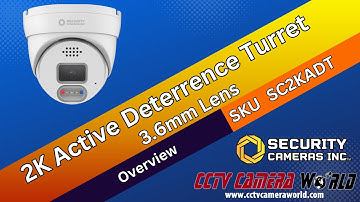 4MP 2K Active Deterrence PoE Turret Camera with Mic and Speaker by SCI™ – SC2KADT – Product Overview