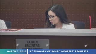 Board of Education Meeting --- March 3, 2026