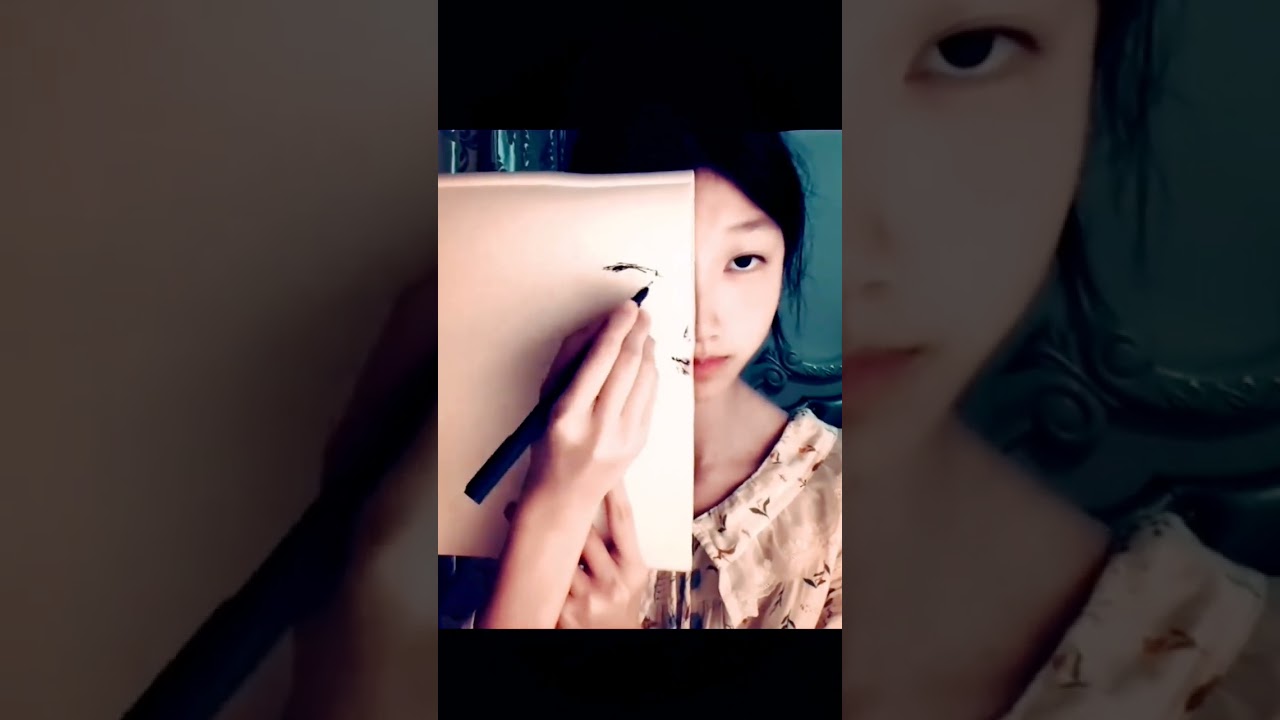 Challenge yourself to draw half of your face🫠 