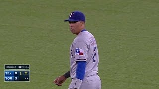 TEX@TOR: Martin throws out Reyes trying for third