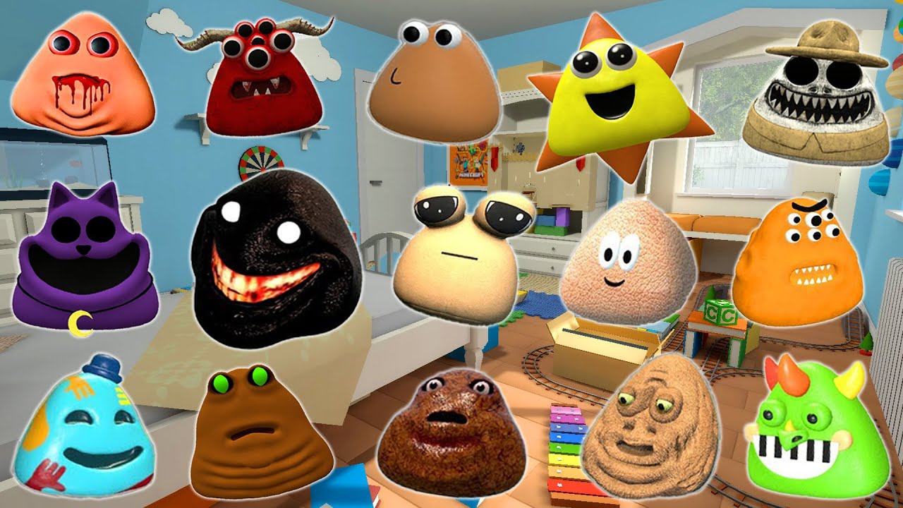 DESTROY ALL 3D POU BOU'S REVENGE & ITALIAN BRAINROT FAMILY in BEDROOM Garry's Mod