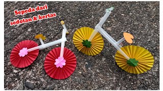 CARA MEMBUAT SEPEDA DARI KERTAS ORIGAMI | ORIGAMI SEPEDA | MEMBUAT SEPEDA DARI SEDOTAN