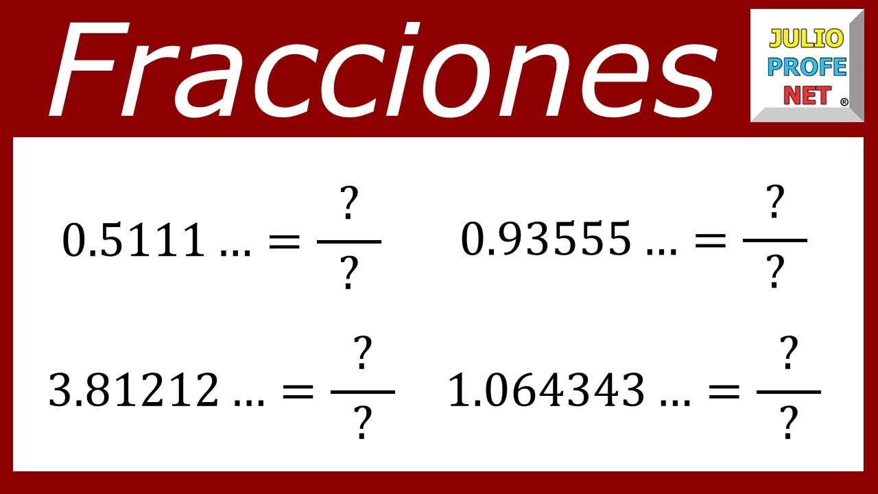 Como pasar numeros decimales a fraccion