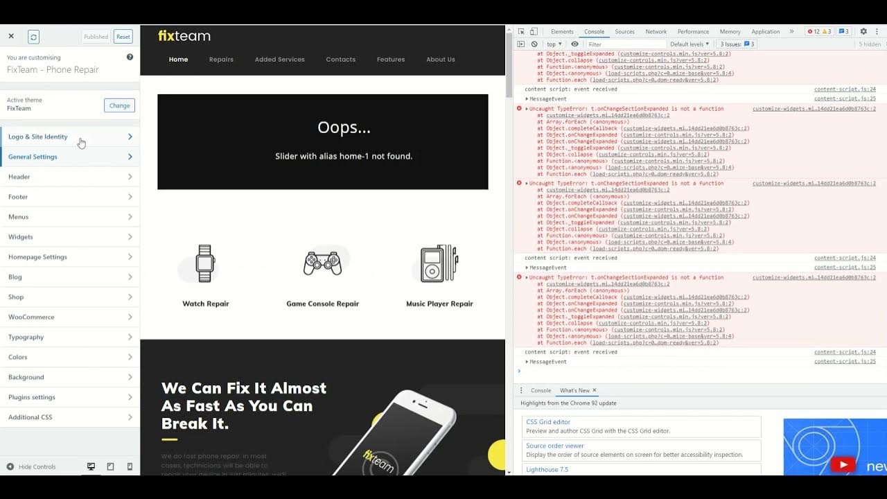 WordPress not working. Slider NOT working na update and making bugs