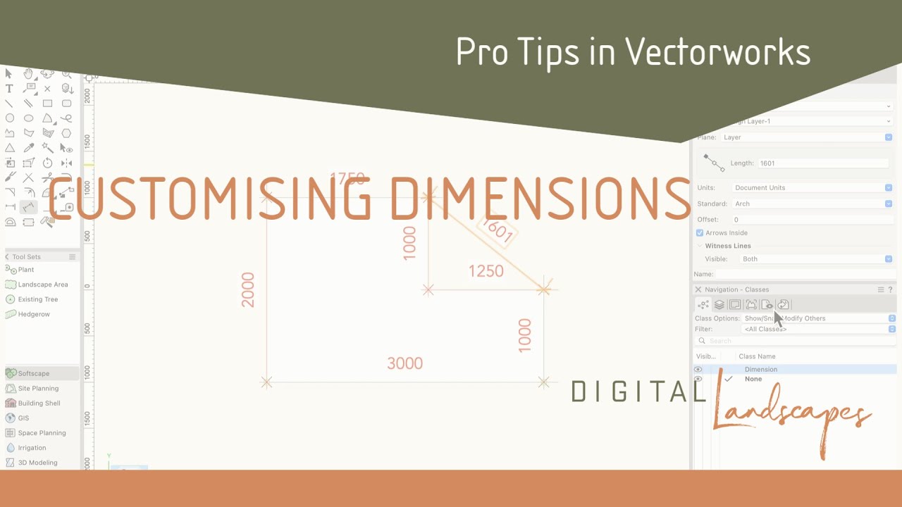Vectorworks Pro Tip: Customising Dimensions