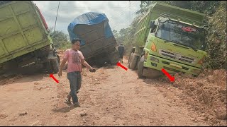 Rute Darurat Tertutup ! Dua Sopir Truk Melakukan Kekonyolan Menutup Jalan