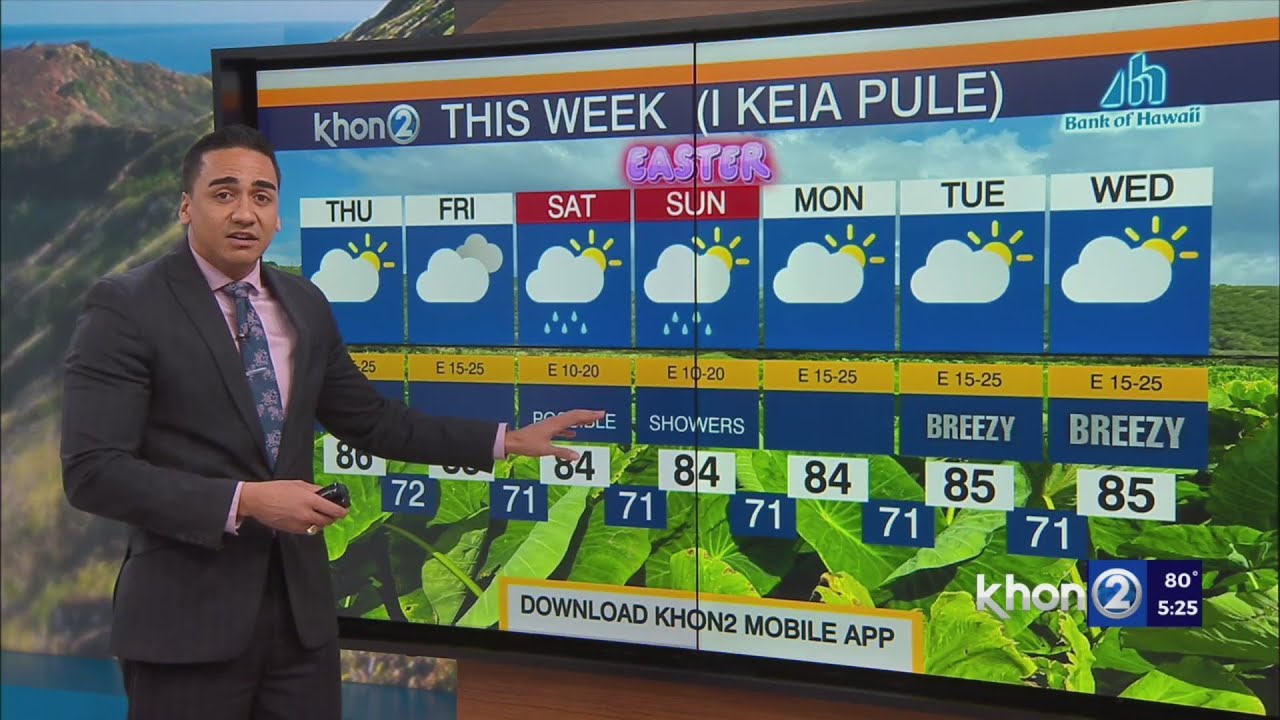 Locally breezy trade winds prevail across the islands - YouTube