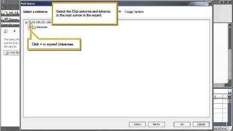 22 Connect to a universe with the Query Browser  Dashboards 4 0