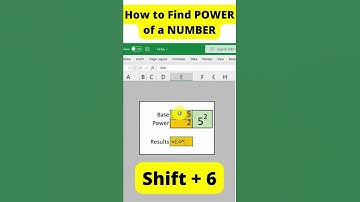 Use of Power Function in Excel | The "^" Operator Example 5^2.