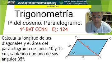 Trigonometría. Teorema del coseno. Paralelogramo. 1bat 03 124. José Jaime Mas.