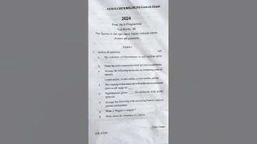 +3 4th Semester Utkal university Chemistry (Core-9) question paper 2024 #viral #utkaluniversity 👍.