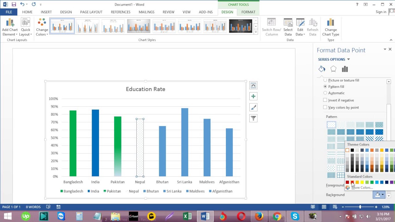 chart assignment in ms word