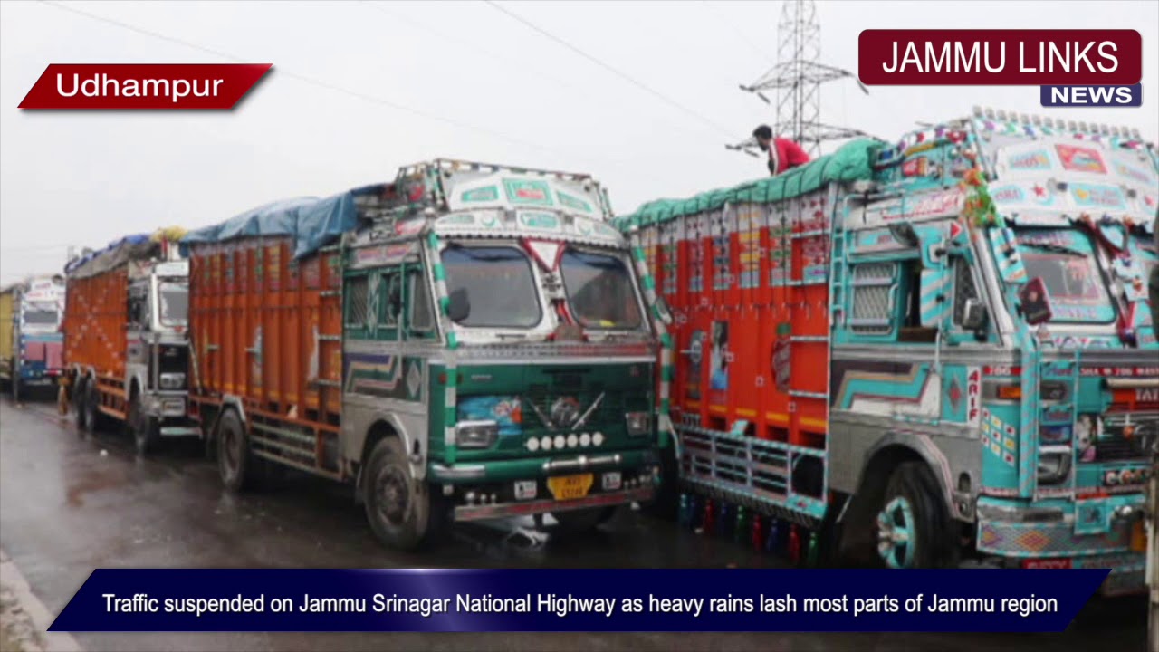 Traffic suspended on Jammu Srinagar National Highway as heavy rains lash most parts of Jammu region