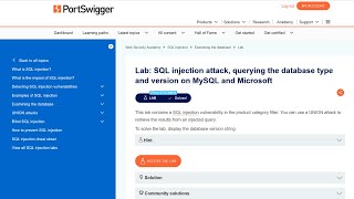Lab | SQL injection attack, querying the database type and version on MySQL and Microsoft