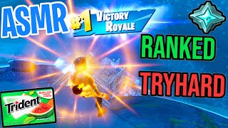 ASMR Gaming 🤩 Fortnite Ranked Tryhard Win! Relaxing Gum Chewing 🎮🎧 Controller Sounds + Whispering💤