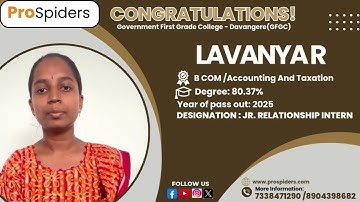 Congratulations Lavanya R for getting placed as Sales Officer