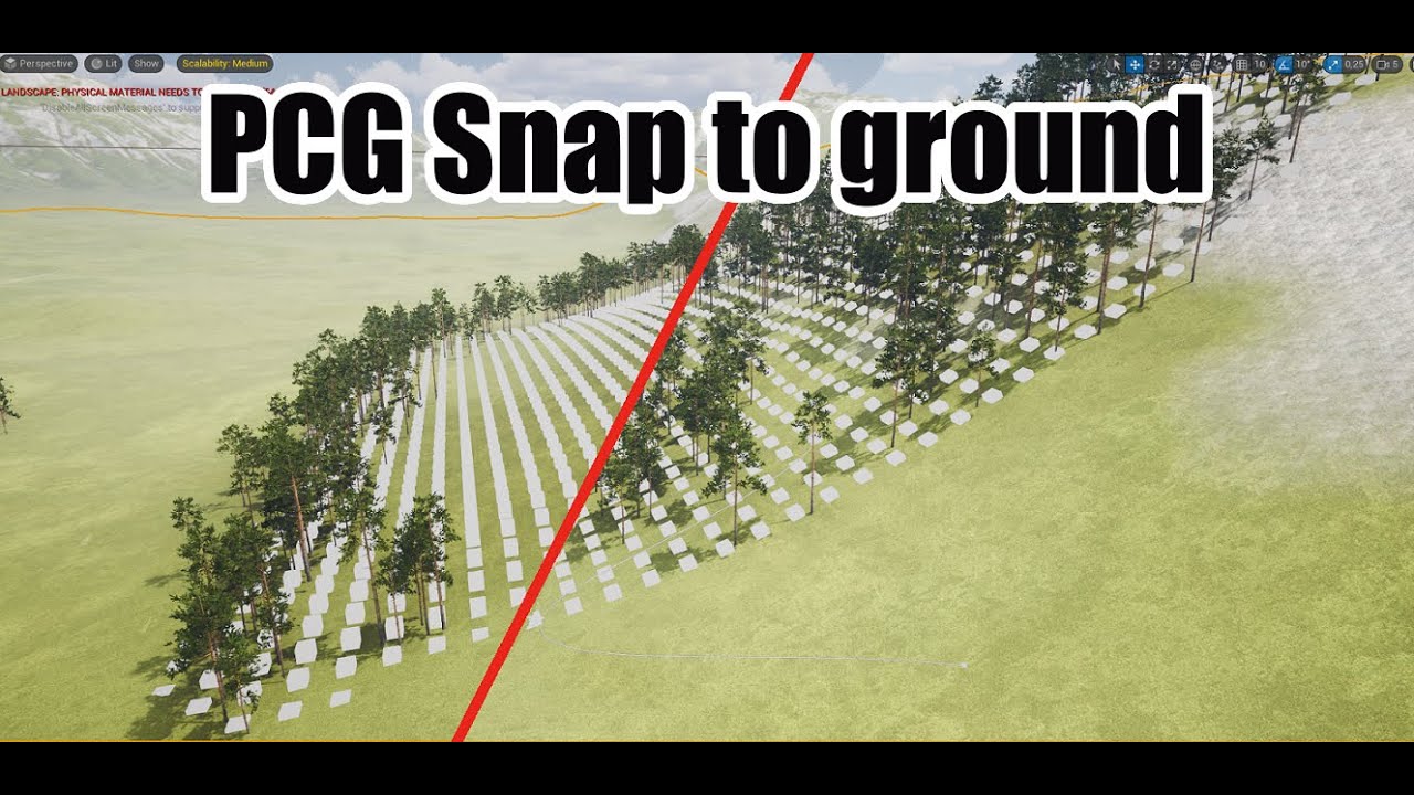 UE 5.2 Snap PCG points to surface - YouTube
