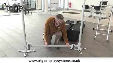 Triga Displays Backdrop, 13m by 3m, build in one hour.