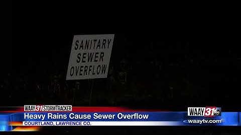 Heavy rains cause sewer overflow in Courtland