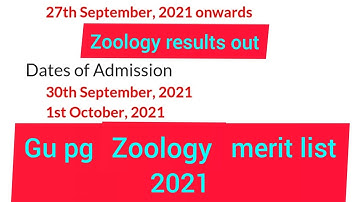 GU pg results out/Zoology pg results/2021