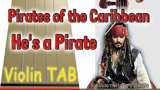 Pirates of the Caribbean - He's a Pirate - Violin - Play Along Tab Tutorial Resimi