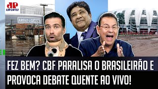 "ISSO É MENTIRA, cara! A CBF SÓ PARALISOU o Brasileirão porque..." Pilhado e Flavio Prado DIVERGEM!