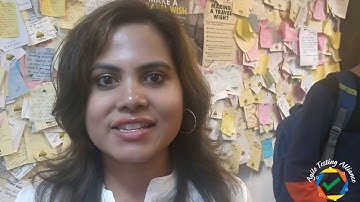 Meetup attendee sharing her experience of #ATANCR10Meetup